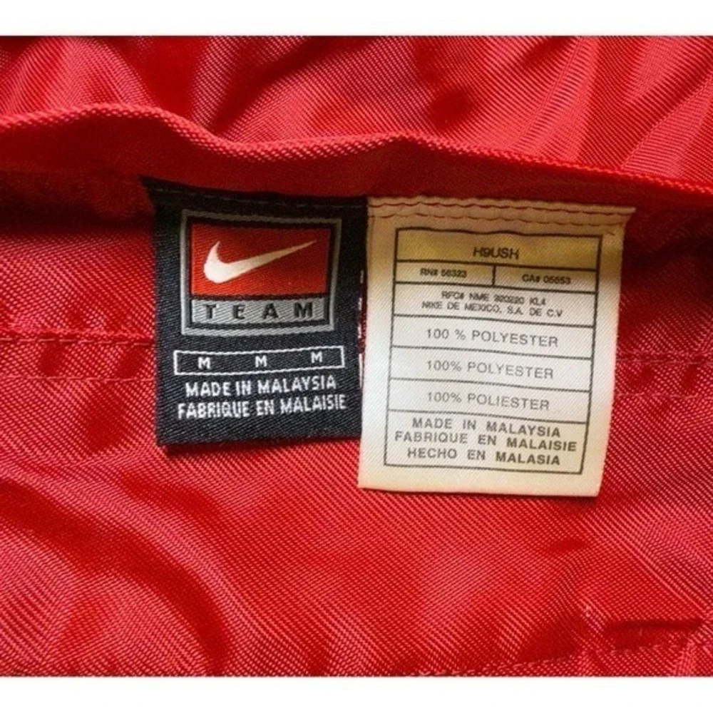 Vintage Nike Basketball Red Full-Zip Windbreaker Jacket Men's M Malaysia 90s